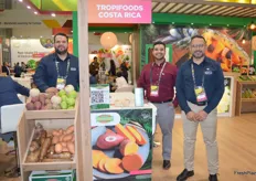 Tropifoods EIAE SA Joshua and Kevin Guerrero and Edgar Medina had their tropical roots and fruits from Costa Rica on display.